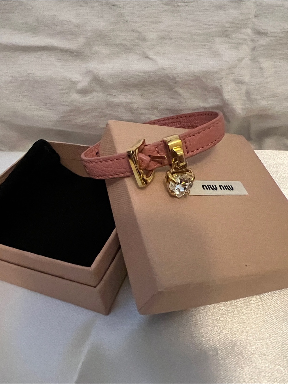 Miu Miu pink heart bracelet